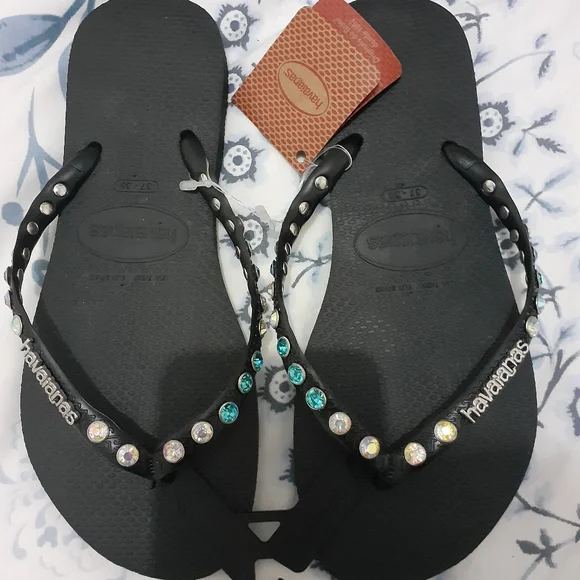 Havaianas Slim Silver Metal Logo 37-38 🩴🤍 - Picture 2 of 5
